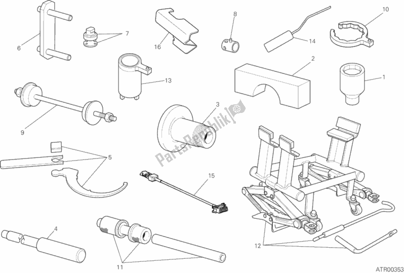 Alle onderdelen voor de 01b - Werkplaatsgereedschap van de Ducati Multistrada 1260 S ABS USA 2019